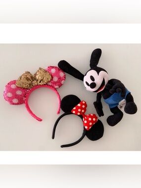 Oswald The Lucky Rabbit Plush & minnie hair band -disney store